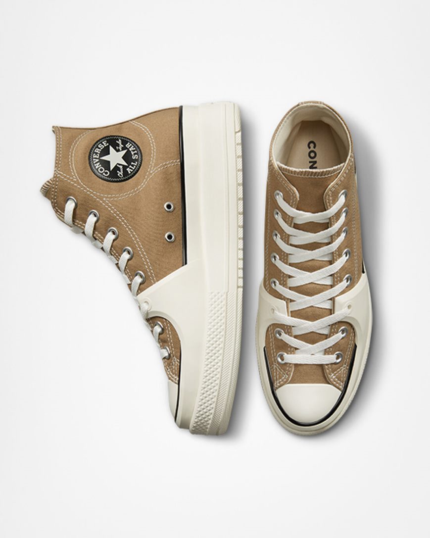 Tenisi Inalti Barbati Converse Chuck Taylor All Star Construct Kaki Negrii | RO TECJW604